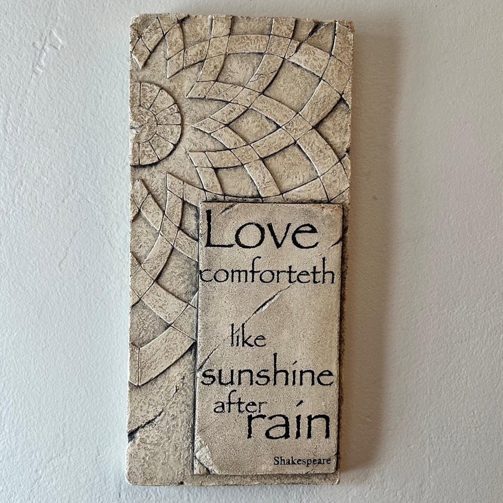 RK Productions Decorative Stone Plaque with Inspirational Quote. Vintage
